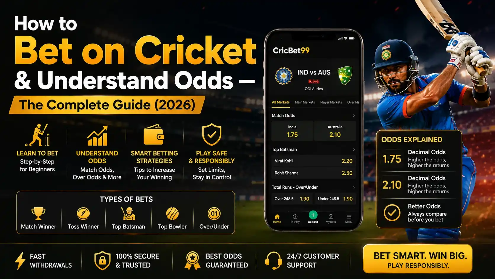 How to Bet on Cricket & Understand Odds — The Complete Guide (2026)