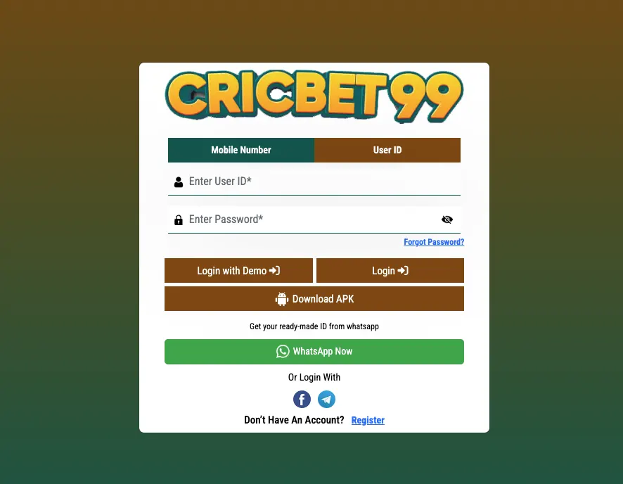 Cricbet99 official Login 