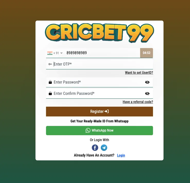 Login to CricBet99 (Cricbet Login)